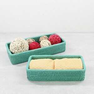 NEW Tight Woven Basket Duo - Chic Organization Set-Eco Handcraft